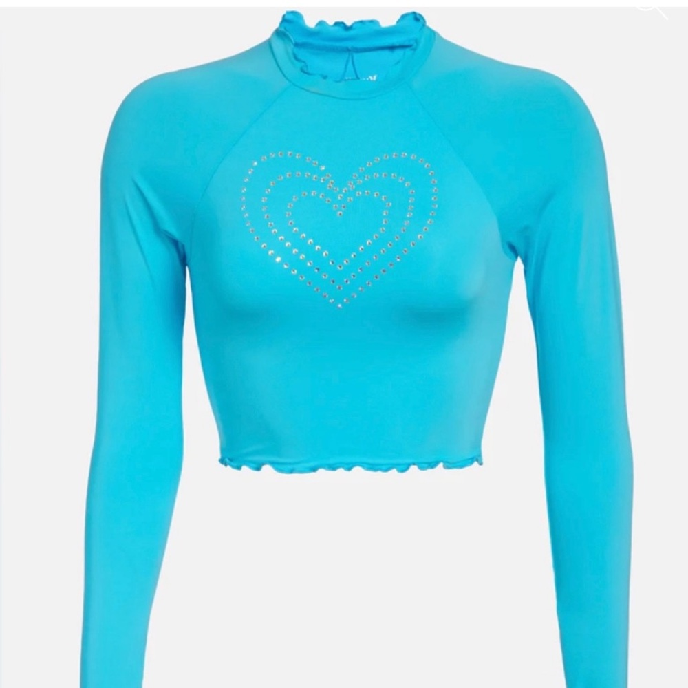 LoveshackFancy X Hurley Rhinestone Long Sleeve Rashguard - Picture 4 of 6